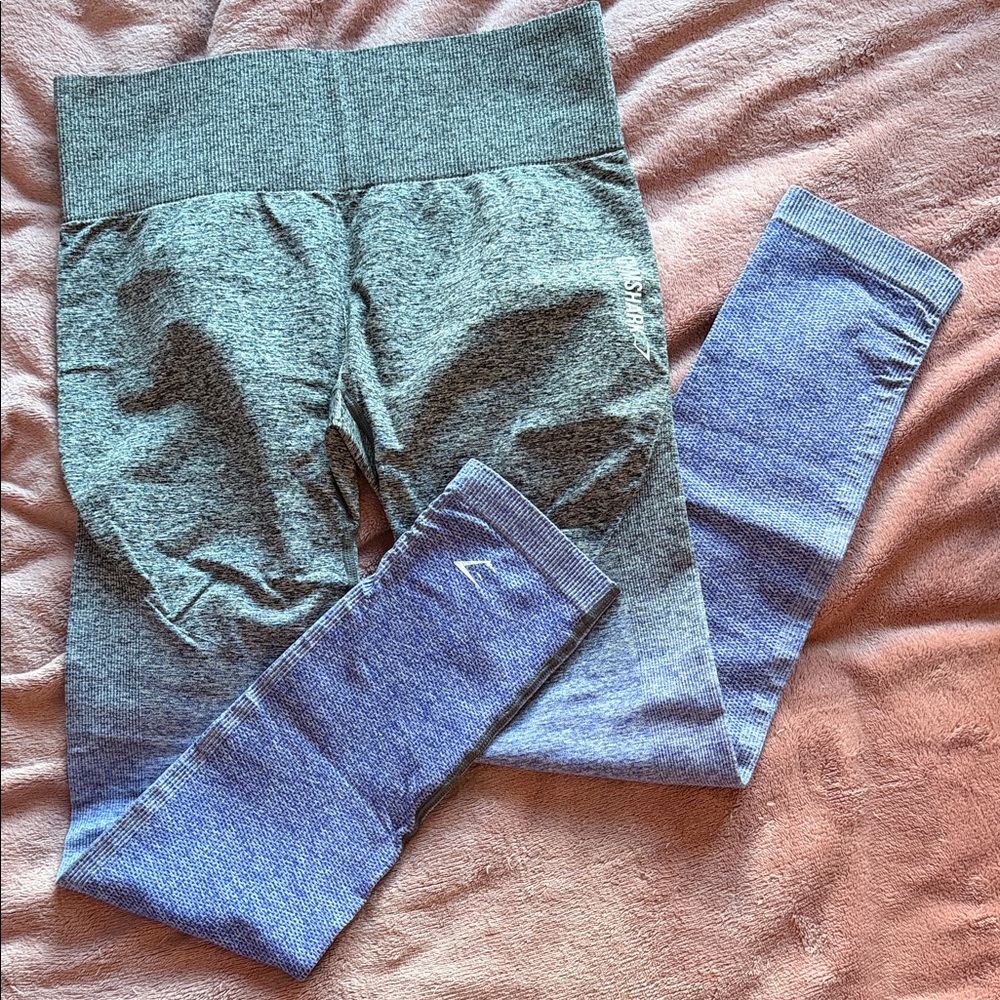 Gymshark Grey and Blue Seamless Leggings